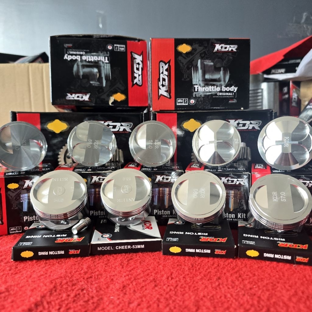 ลูกสูบ KDR สลัก13 ทุกเบอร์ CHEER-KAZE-SONIC พร้อมหลบวาว 4-2 วาว CNC ทรงรถโล/ทรงรถแข่ง