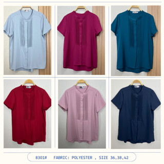 Laboratory เสื้อทำงาน เสื้อตีเกล็ดหน้าแขนสั้น รหัส#8301 ไซส์…