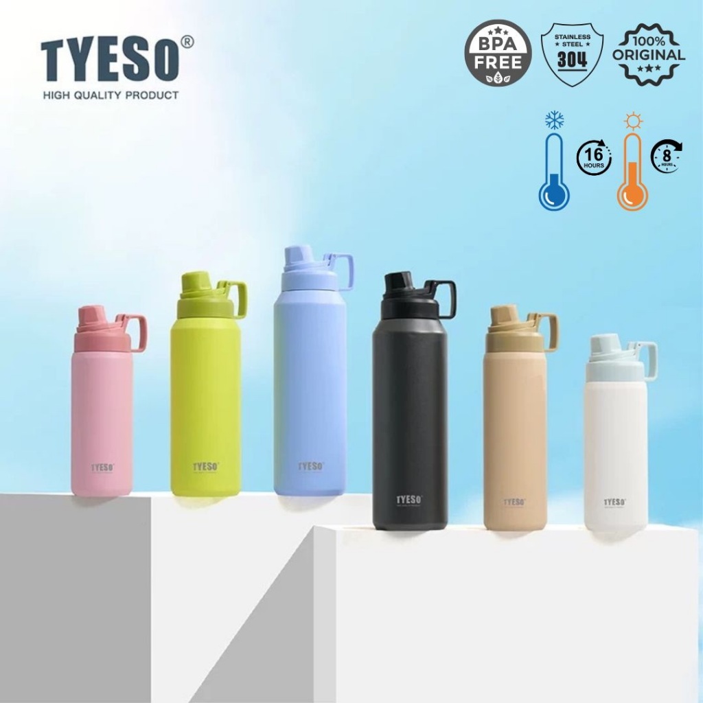 TYESO กระบอกเก็บความเย็น ใส่ได้ร้อน&เย็น SUS304 ขนาด 750ml 900ml 1200ml 1500ml เก็บอุณหภูมิได้ยาวนาน