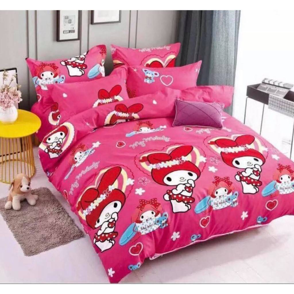 โทนชมพู ชุดผ้าปูที่นอน ครบชุด 6ชิ้น ผ้านวม ผ้าปูที่นอน ปลอกหมอน ส่งจากไทย - รูปที่ 7