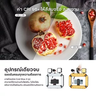 Ulanzi U200 Ring Light Video Rig ด้ามจับมือถือ ด้ามจับกันสั่น มีไฟ LED สำหรับไลฟ์สด ถ่ายวิดีโอ Vlog