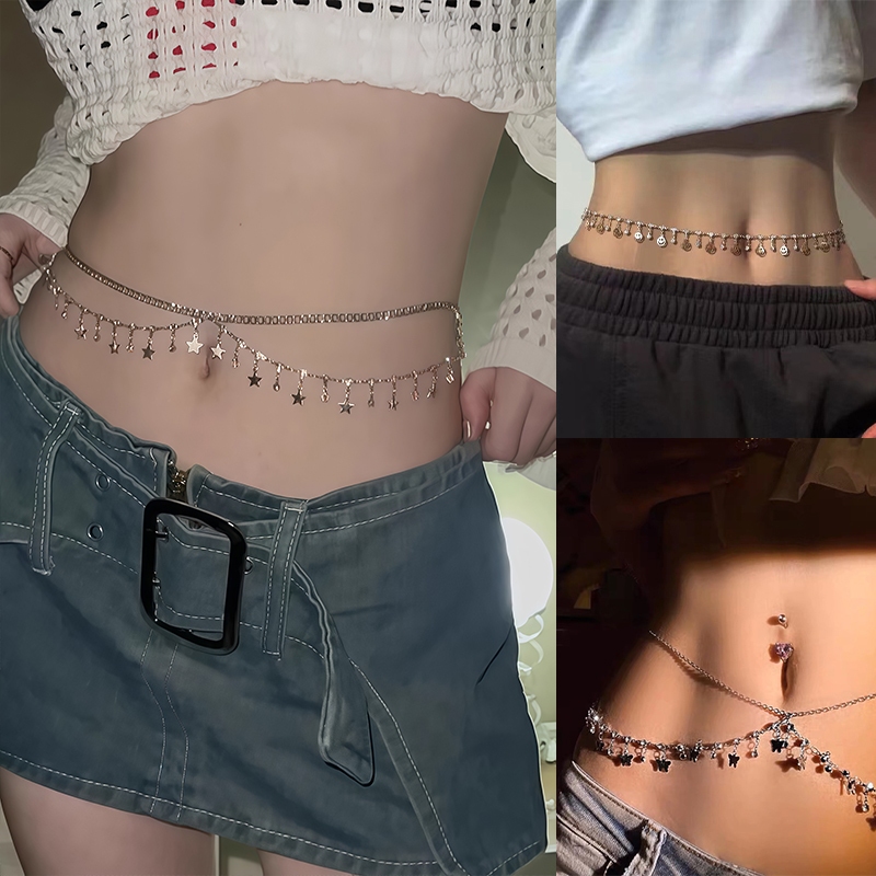สร้อยเอว สร้อยบิกินี่ สร้อยคอเพชร สร้อยคอไปทะเล สไตล์เซ็กซี่ สวมใส่สบาย#0241