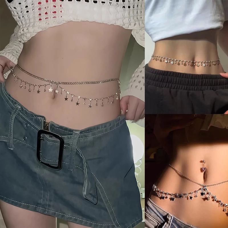 สร้อยเอว สร้อยบิกินี่ สร้อยคอเพชร สร้อยคอไปทะเล สไตล์เซ็กซี่ สวมใส่สบาย#0241