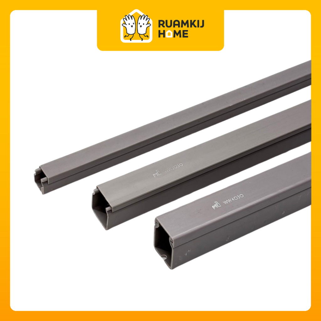 PRI รางเก็บสายไฟ สีเทา 1-2 เมตร WW