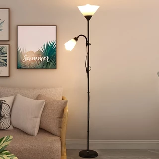 โคมไฟตั้งพื้น LED สไตล์โมเดิร์นเรียบง่าย, โคมไฟตั้งโต๊ะสไตล์นอร์ดิกหลายฟังก์ชั่น, สว่างสดใสในบ้าน