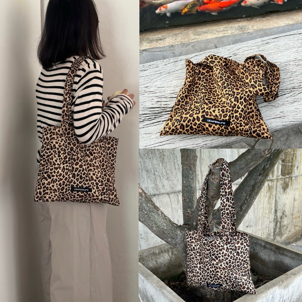 mini tote bag Leafenlife (กระเป๋าผ้ามินิเช็คขนาดกระเป๋าก่อนน้า) รูปที่ 6