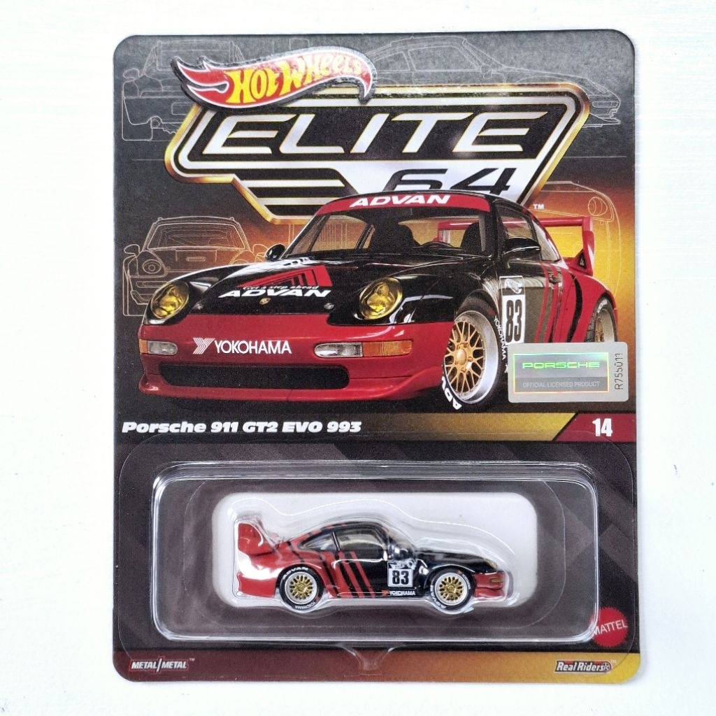 Hot wheels Elite64 รุ่น Porsche 911 GT2 EVO 993 ล้อยาง แพ็คสวย