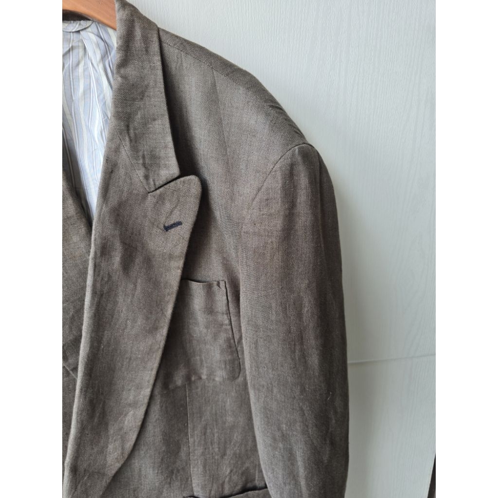 Ring Jacket : Olive Brown Double Breasted Jacket