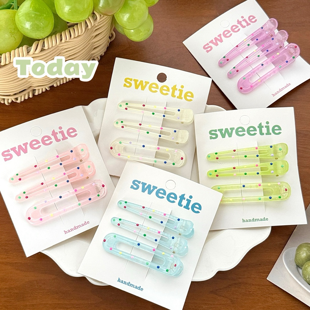 Cute 353 กิ๊บติดผม กิ๊บหนีบผมปากเป็ด วงรี 3 ชิ้น / แพ็ค