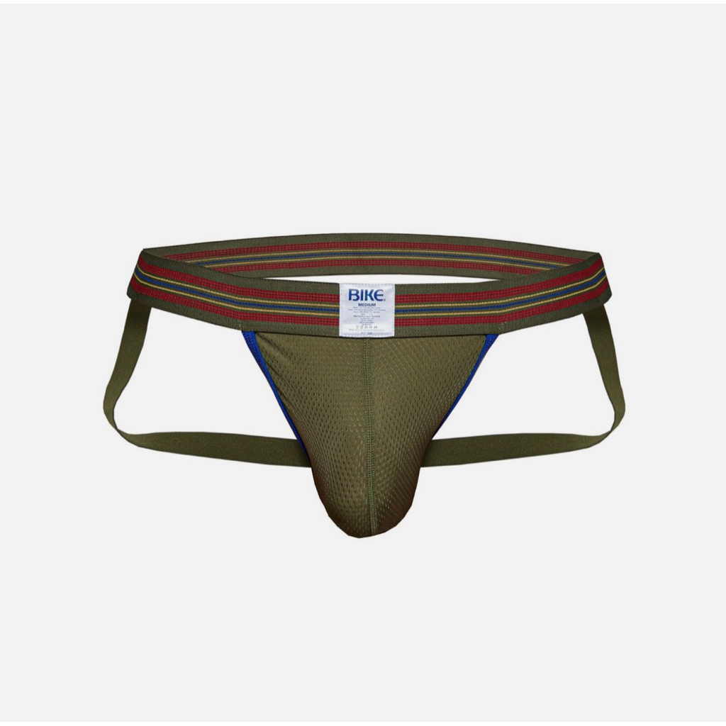 BIKE Mesh Jockstrap BAS305 Olive M กางเกงในชาย