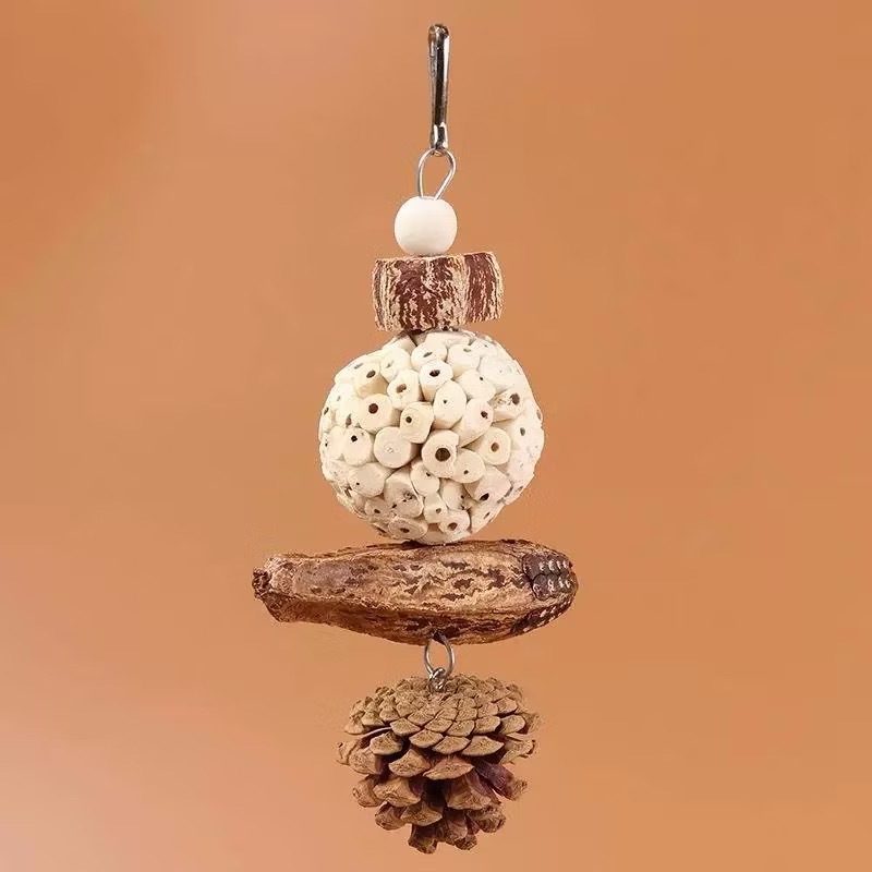 B-100 ของเล่นนกแก้ว วัสดุธรรมชาติ ของเล่นกัดแทะ แขวนไว้บนกรงได้ 23.5*10cm