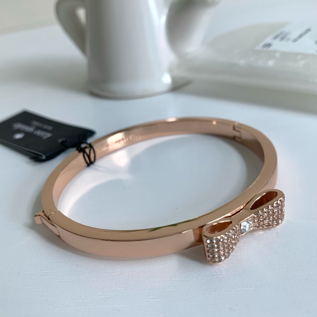 [[พร้อมส่ง📦แท้💯%]] Kate Spade New York Ready Set Bow Pave Bangle Bracelet