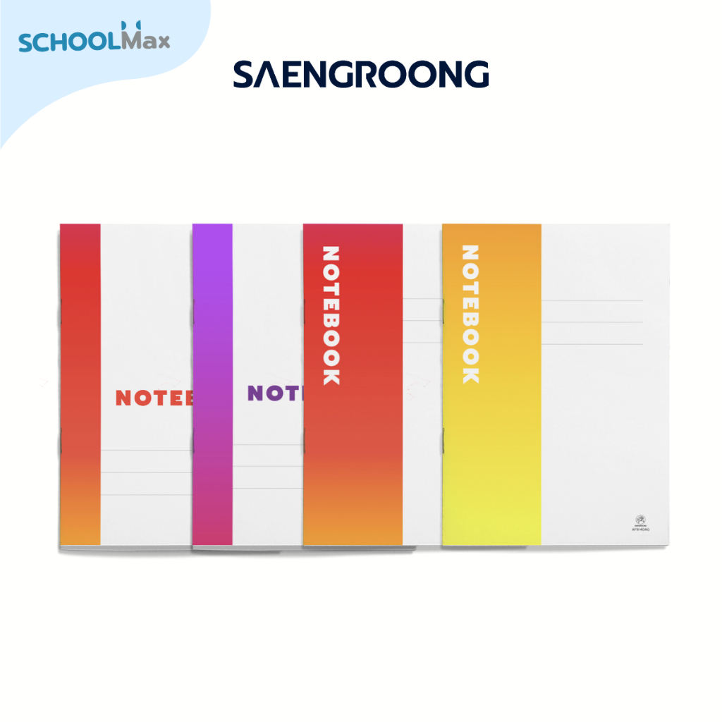 Saengroong สมุดพกพา สมุดจดงาน notebook แถบFancy ปกเคลือบเงากันน้ำ / เล่ม