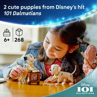LEGO Disney Classic 43271 Lucky & Penny 101 Dalmatians Puppies (268pcs.), Building Blocks, Kids Toy