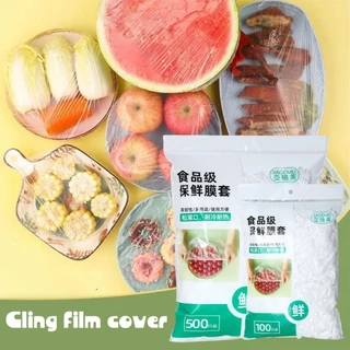 ชุด500ชิ้น ถุงเก็บอาหารในตู้เย็น วัสดุPE เกรดอาหาร ผ้าคลุมชามแบบใช้แล้วทิ้ง ห่ออาหาร แบบยืดได้