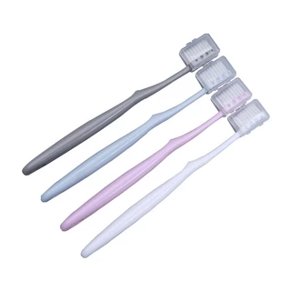 Home007 แปรงสีฟัน 4 ชิ้น ขนนุ่ม พร้อมฝาครอบ แปรงสีฟันขนนุ่ม สะอาดล้ำลึก ปลอดภัย Toothbrush