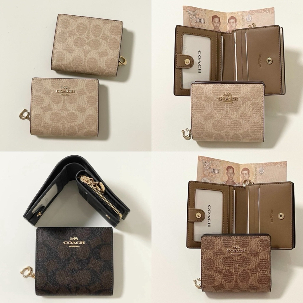 กระเป๋าสตางค์ COACH SNAP 2พับ WALLET IN SIGNATURE CANVAS (COACH C3309)มีหลายสีให้เลือก