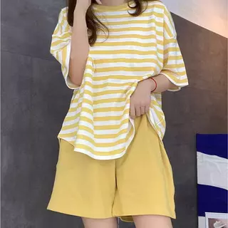 YY-NSSYชุดนอนผู้หญิง แขนสั้น ขาสั้น คอกลม มีบราในตัว พร้อมส่ง