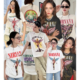 💫พร้อมส่ง💫Nirvana T-shirt • เสื้อยืด วงร็อค สกรีนลาย สุดเท่ …