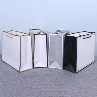 🍍🍍 PK 🍍🍍ถุงกระดาษ สีขาว มีขอบ มีหลายขนาด หูเกลียว ใส่ของ เสื…