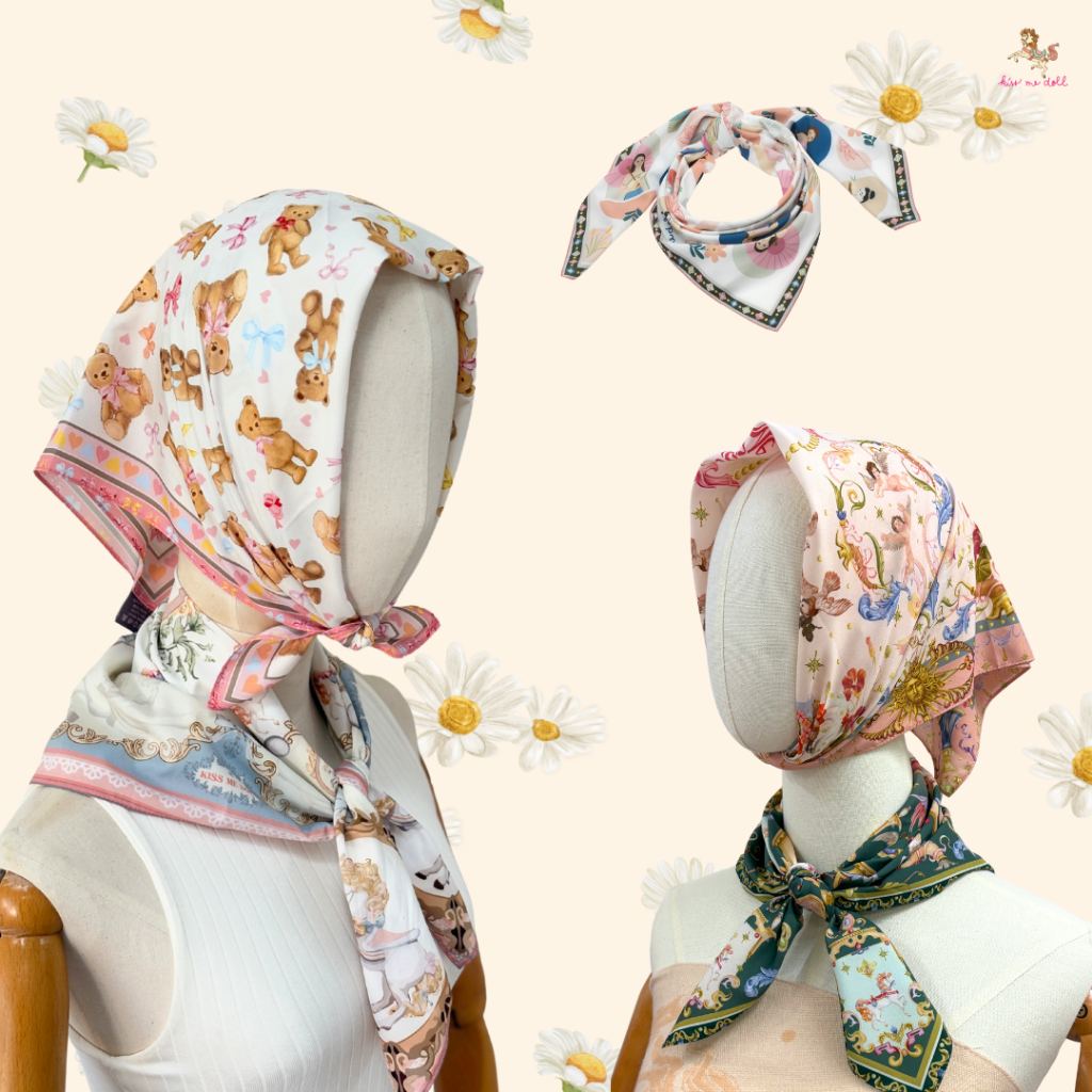 Kiss Me Doll  ผ้าพันคอ/ผ้าคลุมไหล่ คอลเลคชั่น Kiss me doll ขนาด 50x50 ซม.