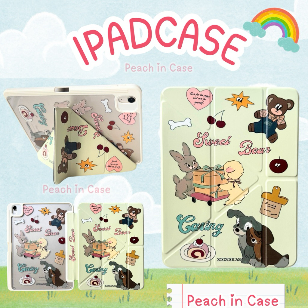 ร้านค้าไทยส่ง1-2วัน เคสไอแพดลายการ์ตูนแกนY งานสกรีน มีช่องเก็บปากกา Gen7/8/9/Gen10/Gen11/Air4/5/6/7(