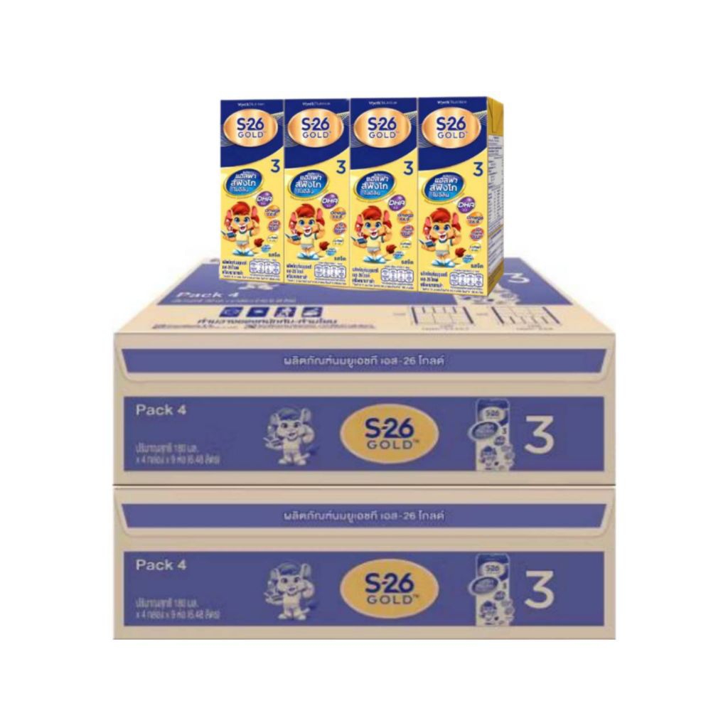 [ แบบ 2 ลัง ] นมกล่อง S26 GOLD สูตร 3 ยกลัง