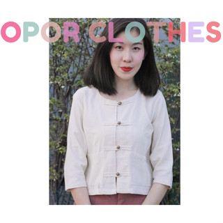 เสื้อผ้าฝ้ายกาสะลอง เเขน3ส่วนขากระดุม S-003V1