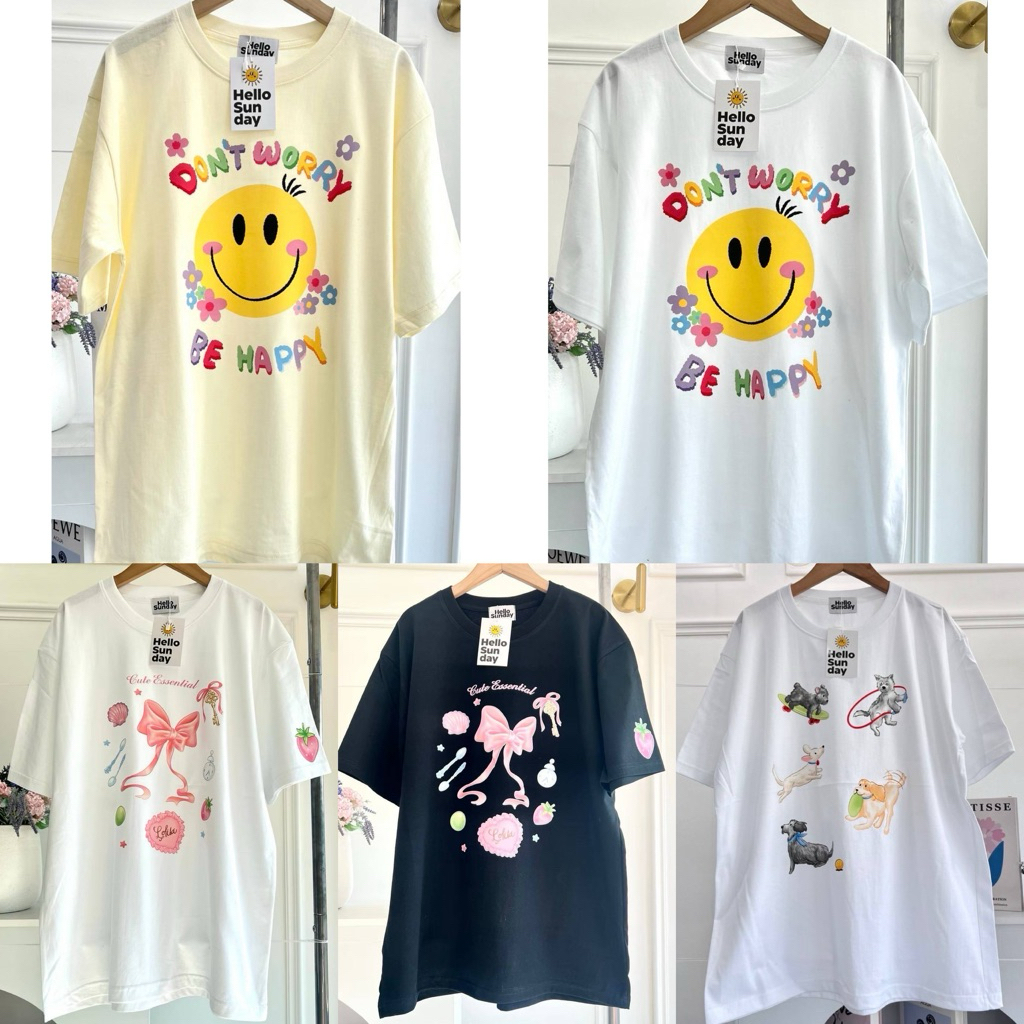 พร้อมส่ง เสื้อยืด oversize ผ้าคอตตอน ลายสกรีนแบบ DFT ใส่ได้ทั้งชาย-หญิง