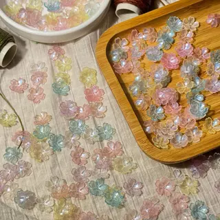 จี้ลูกปัดดอกไม้ ลูกปัดดอกไม้แบบครอบ 10กรัม diy