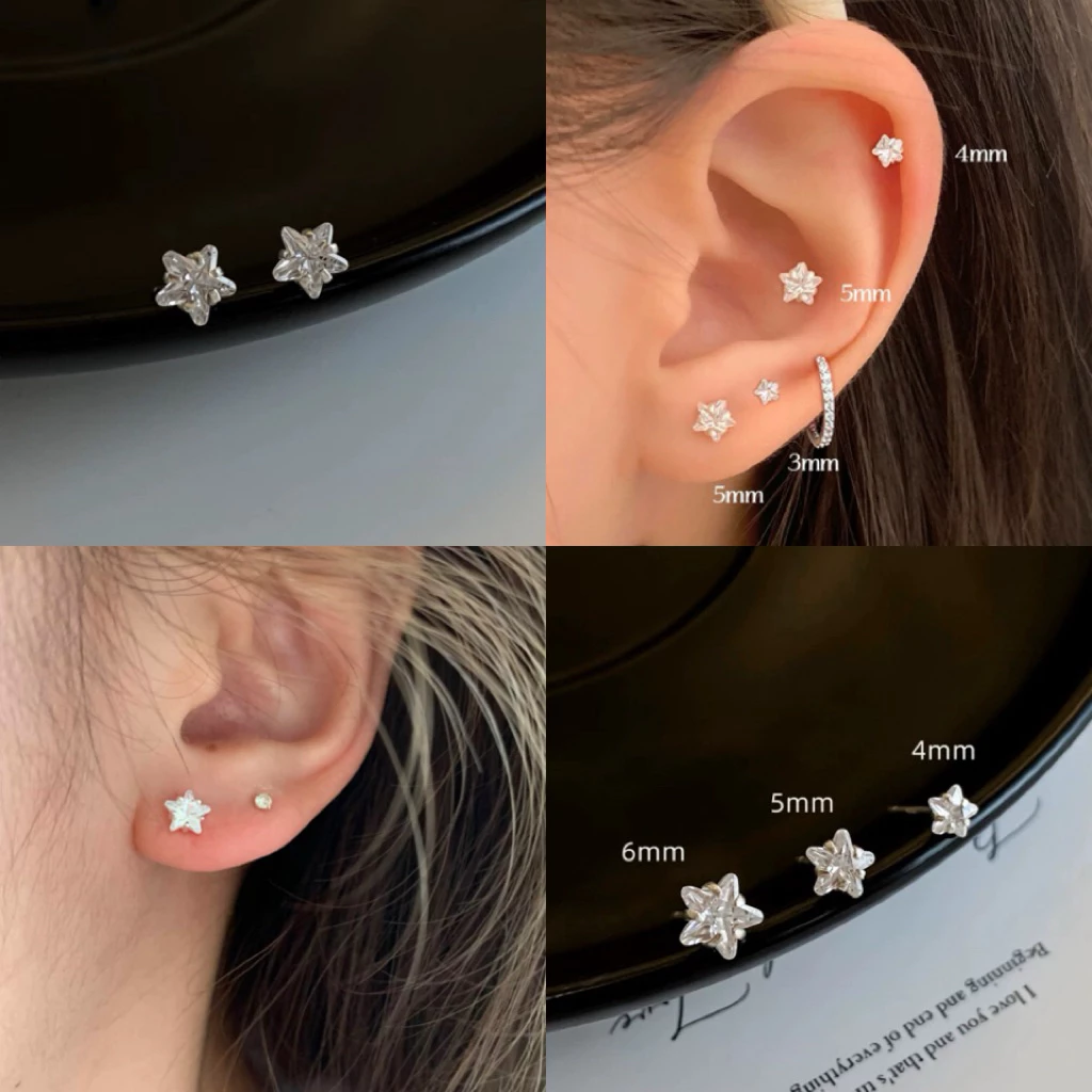⭐️ มีส่งด่วน⭐️ ต่างหูเงินแท้ ต่างหูเงิน รูปดาว 1คู่ พร้อมส่ง