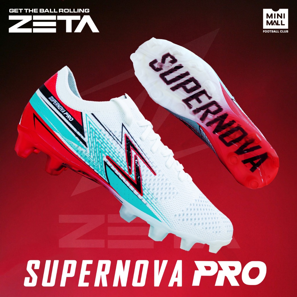 รองเท้าสตั๊ด ZETA รุ่น SUPERNOVA PRO รองเท้าฟุตบอล ชุดพื้นปุ่มกลมสลับใบมีดเล่นได้ทั้งสนามหญ้าจริงและสนามหญ้าเทียม