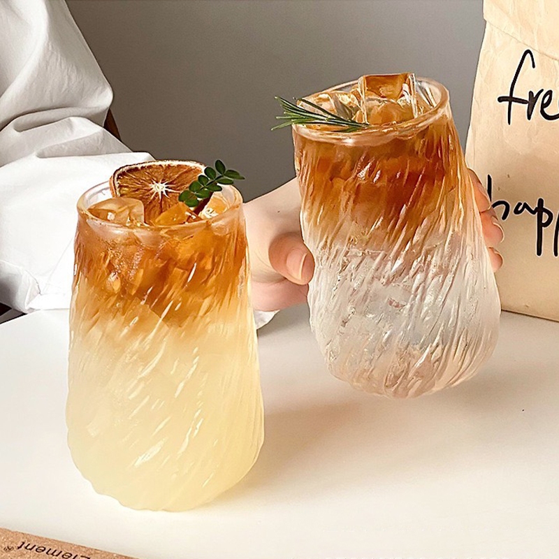 แก้วใส่เครื่องดื่ม 430ml. ใส่ได้ทั้งร้อนและเย็น แก้วทรงสูง แก้วใส ลายไม้ แก้วใส่ชาเขียว ชานมไข่มุก แก้วคาเฟ่ แก้วทรงสวย - รูปที่ 4