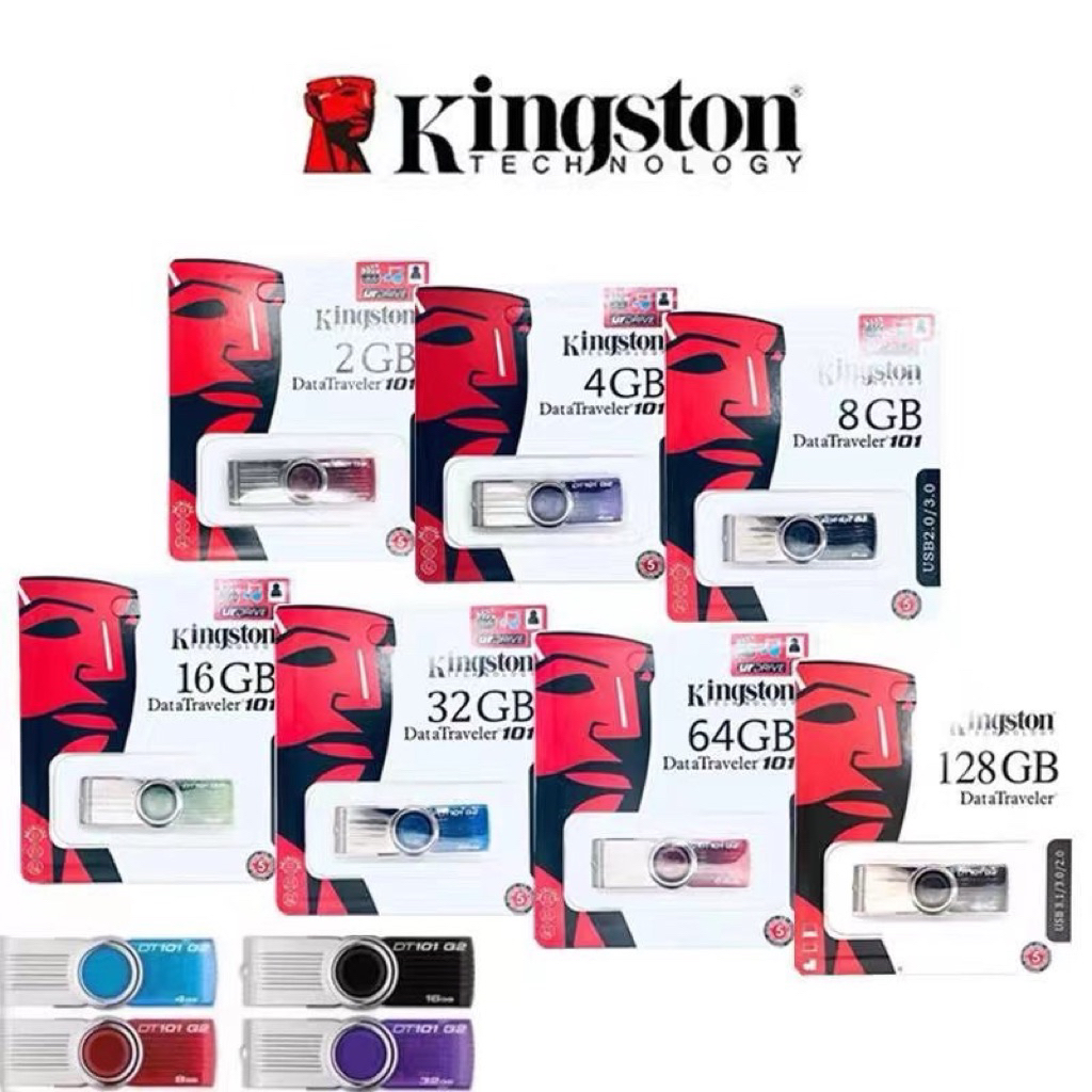 Kingston USB Flash Drive 2GB 4GB 8GB 16GB 32GB 64GB 128GB 256GB 512GBรุ่น DT101 แฟลชไดร์ฟ แฟลชไดร์