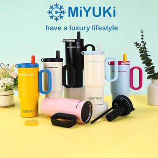 MiYUKi แก้วเก็บความเย็น ขนาดใหญ่ 750ml ถังด้านในทำจากสแตนเลส316 พร้อมหลอดดูด จัดส่งจากกรุงเทพ