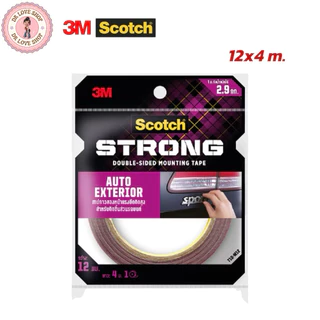 3M Scotch เทป (408) ออโต้เทป เทปกาวสองหน้า แรงยึดติดสูง สำหรับติดภายนอกรถยนต์ มีให้เลือก 3 ขนาด (12x2.5m/4m./10m.)