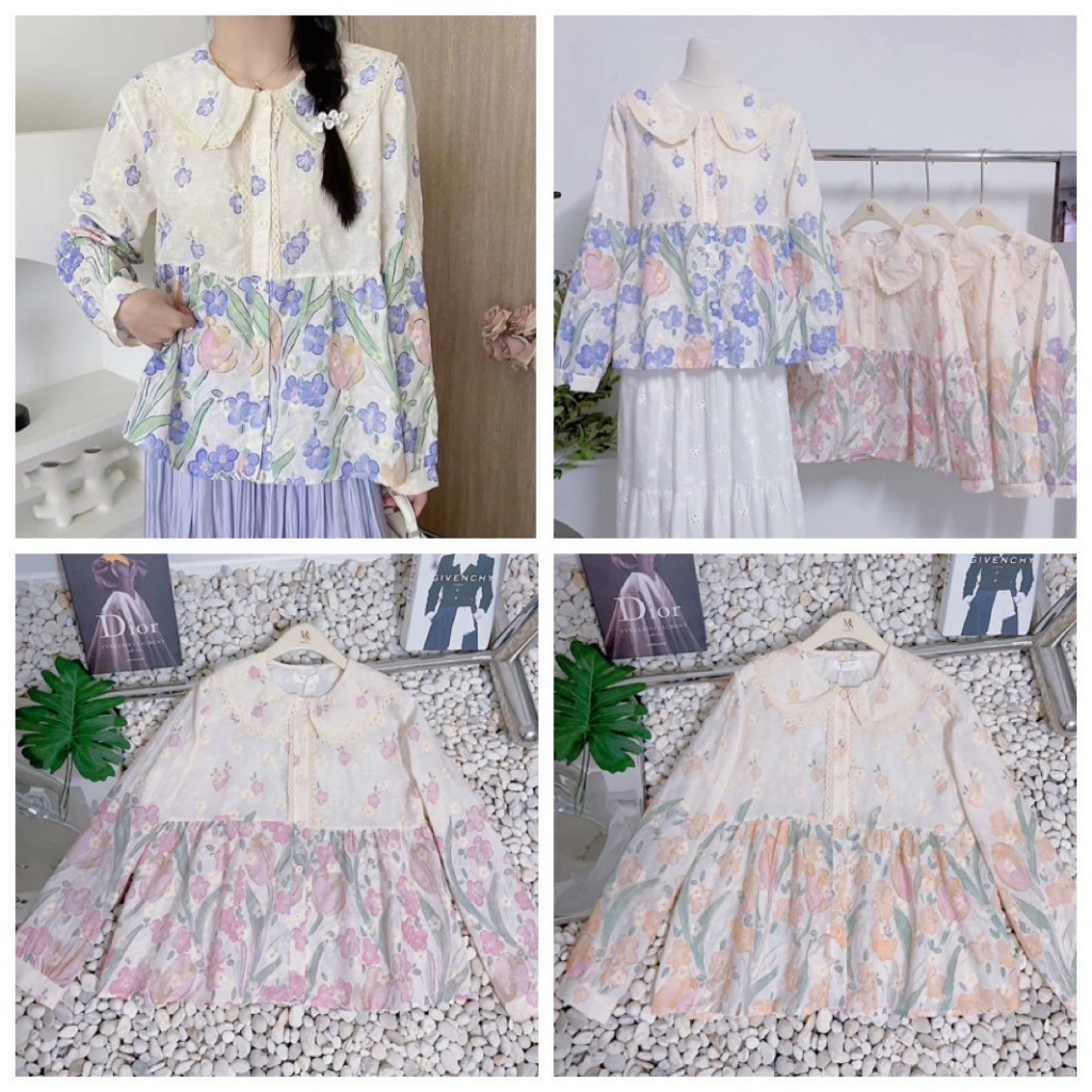 ป้าย My shop เสื้อผ้าปกบัวคอตตอนปักลายทั้งตัว อก 42 นิ้ว ยาว 24 นิ้ว