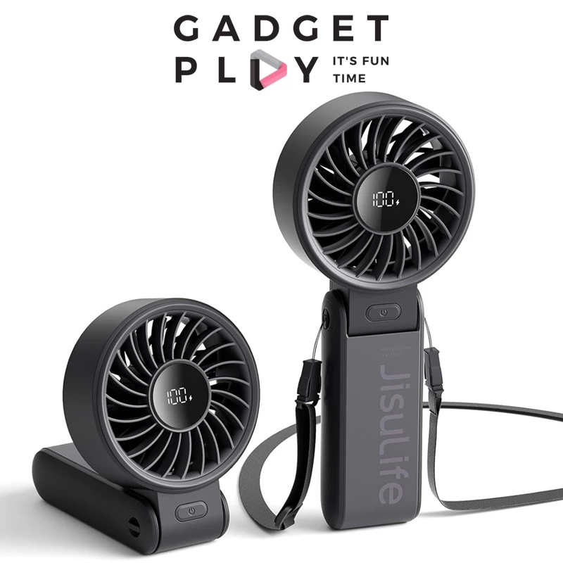[กรุงเทพฯเลือกส่งทันที] พัดลมมือถือ JISULIFE Life7 พับได้ จอ LED แบตอึด เย็นแรง พกพาสะดวก