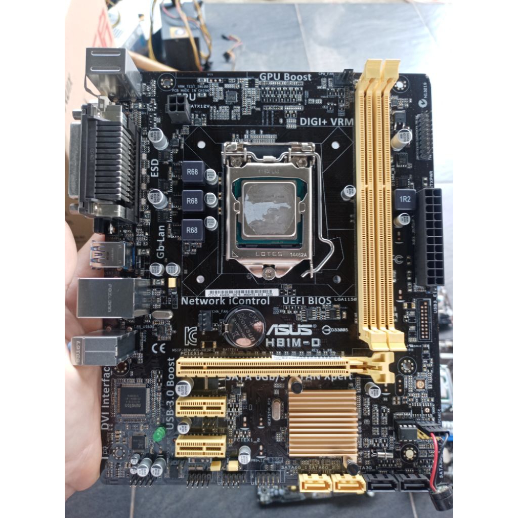 บอร์ด 1150 GEN4 พร้อม CPU I3 41xx  พัดลมและฝาหลัง ครบ