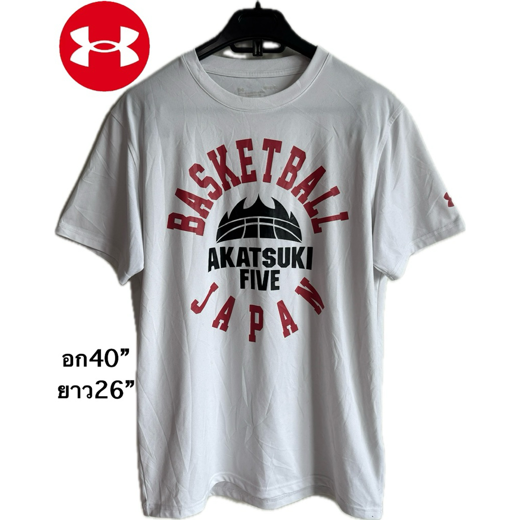 br37 มือสอง เสื้อยืดทีมชาติบาสเกตบอลญี่ปุ่น Akatsuki JAPAN   Under Armour เสื้อยืดสีขาวตัวนี้มีโลโก้