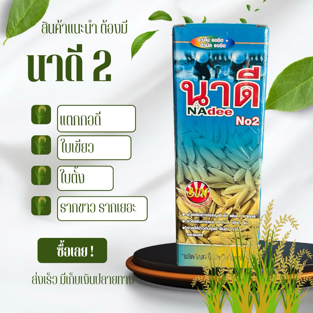 นาดี สูตร 2 เพิ่มการเจริญเติบโต เพิ่มการแตกกอ ใบเขียวตั้ง ขนาด 1 ลิตร