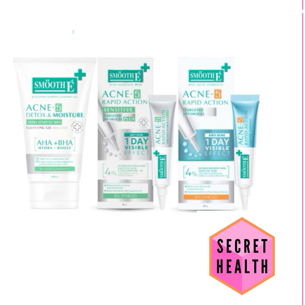 Smooth E Anti Acne  เจลล้างหน้า / Smooth E สมูทอี Acne hydrogel plus Acne-5 Rap