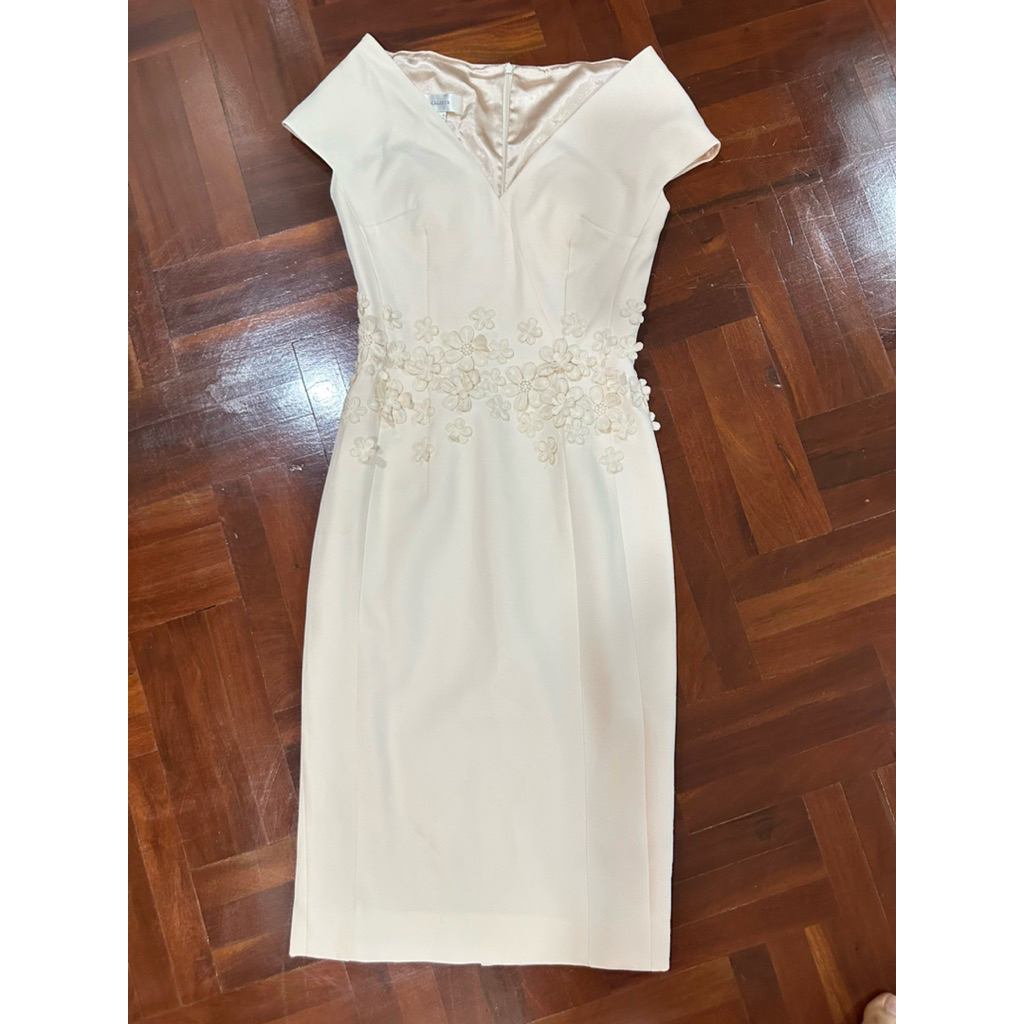 F99เดรสเข้ารูปสีพีชพาสเทล