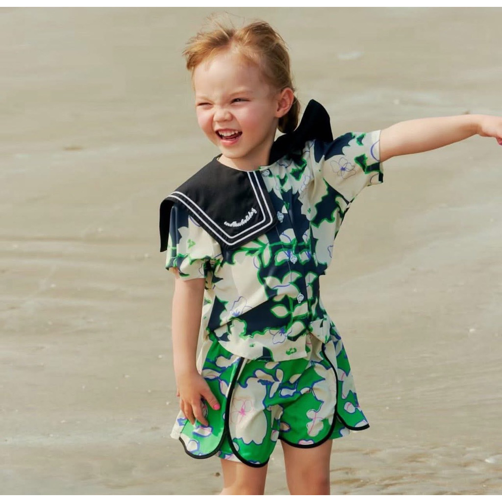 Endless Holiday Mini Titanic Shirt Cosmic Black & Hunter Green | Mini City Skorts Garden Green & Bar