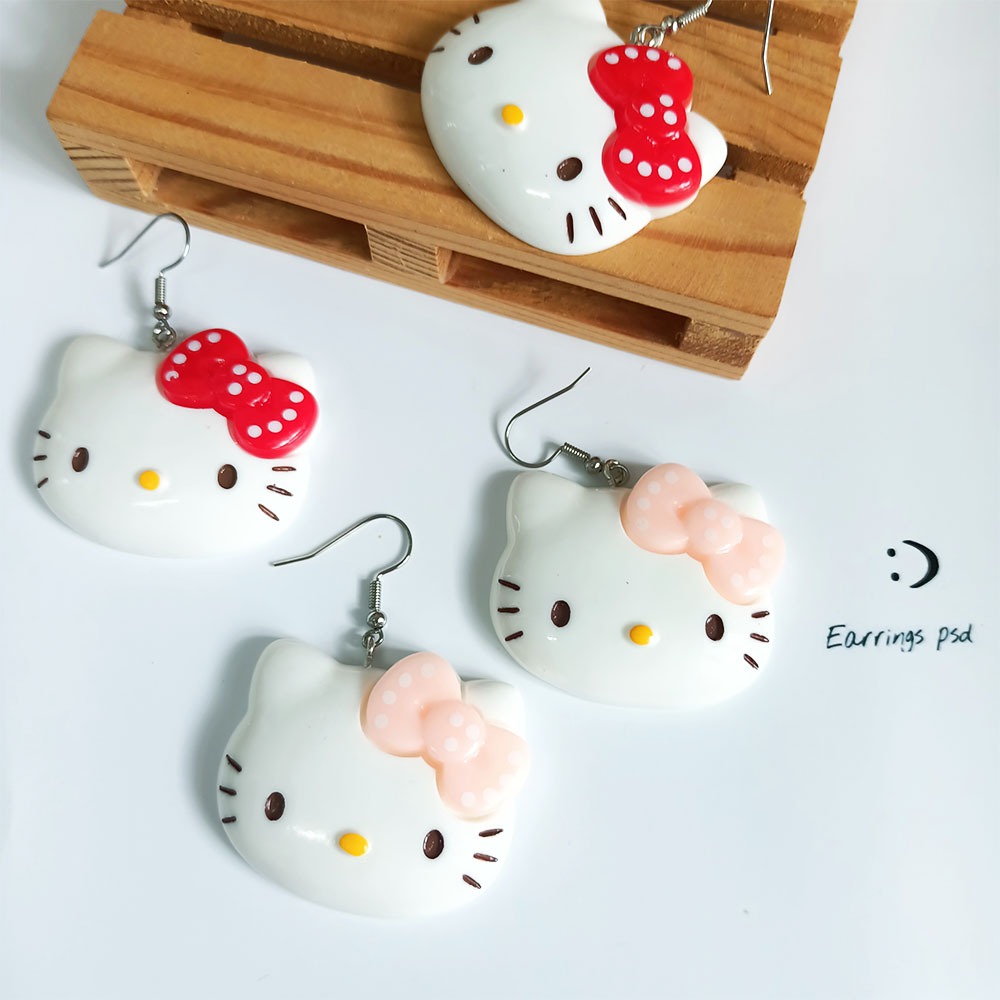 🇹🇭ร้านไทย🇹🇭 ต่างหูคิตตี้ ต่างหูคิตตี้สีแดง ต่างหูคิตตี้สีชมพู ต่างหูแปลกๆ ต่างหูปาตี้ ต่างหูอลัง ต่างหูสวย ต่างหูของกิน