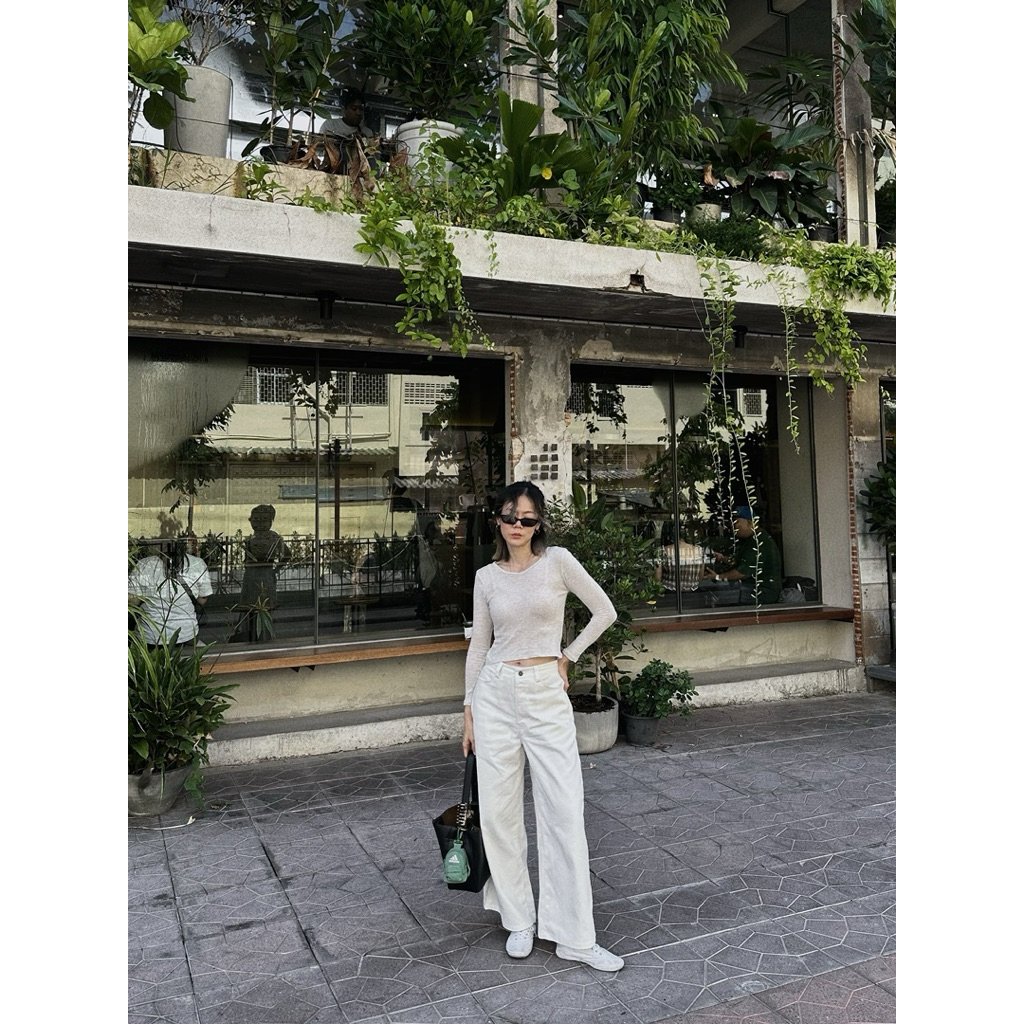 Pastelsmotel - Unformed Basic เสื้อยืดแขนยาวผ้าบาง นุ่มๆยืดๆย้วยๆบางๆ ยืดได้มากกกก ใส่แบบแนบเท่านั้น!!ถึงจะคูล