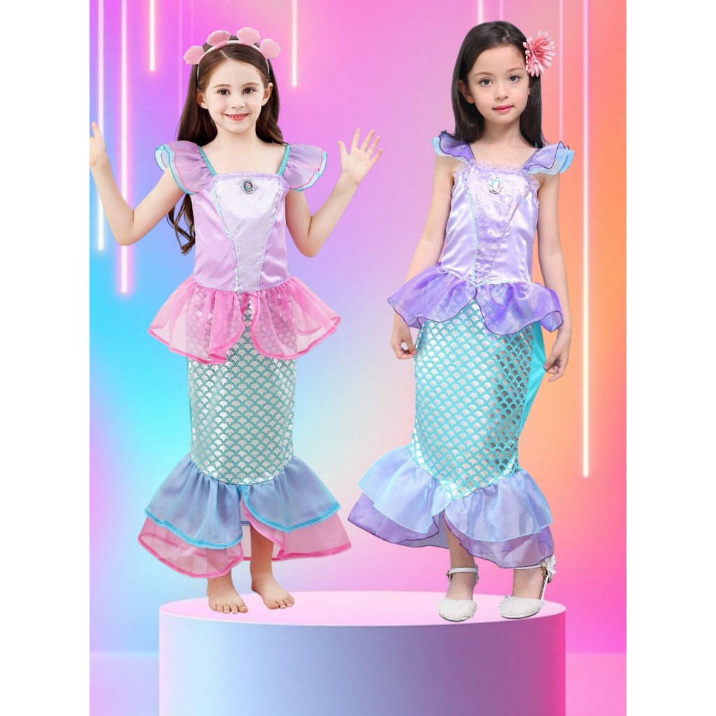 🧜🏻‍♀️🧜🏻‍♀️พร้อมส่ง เดรชเต้าหญิงนางเงือก💗 ❣️❣️เเต่งระบายสวยงามมากคะ มาแปลงร่างเป็นนางเงือกแสนสวยกันนะคะ 🍓🍓