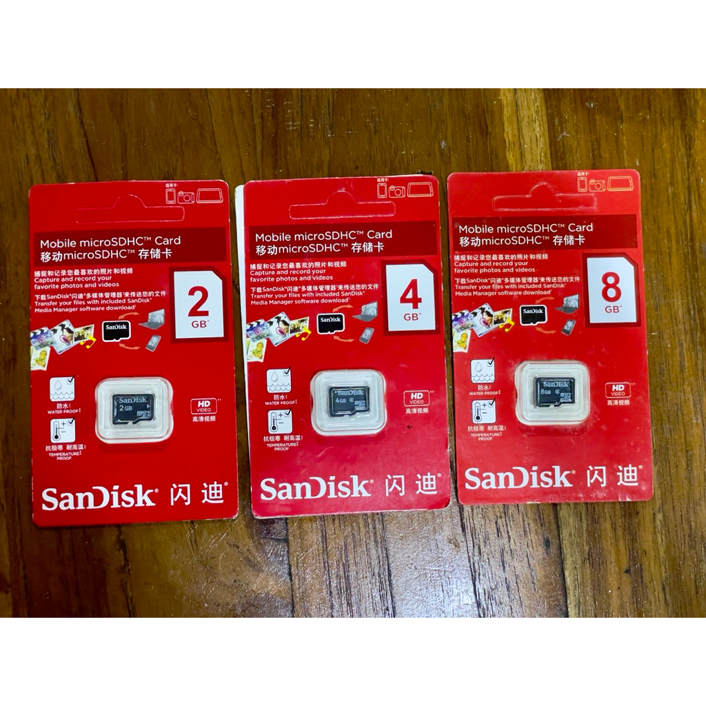 การ์ด microSDHC SanDisk ขนาด 2GB 4GB 8GB