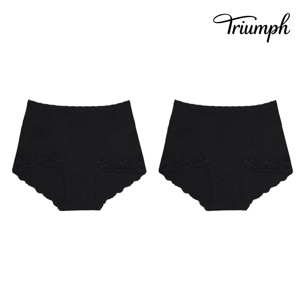 Everyday set Triumph เซ็ตคู่กางเกงชั้นใน รูปแบบฮิปสเตอร์ รุ่น Semi-Function 201 Hipster รหัส 10182147 สีดำ 0004