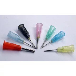 (10ชิ้น/1แพ็ค) เข็มหยอดกาวปลายสแตนเลส เข็มหยอดของเหลว แบบไม่มีเกลียว (KK spear plastic steel needle)